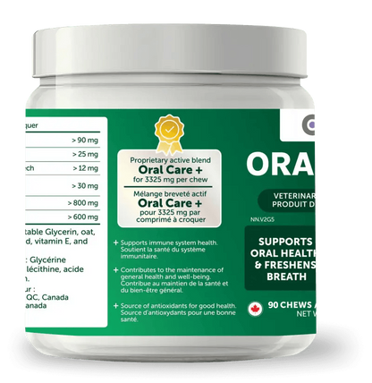 Oral Health+ Dental Chews for Dogs | All-Natural Oral Care (90 chews)