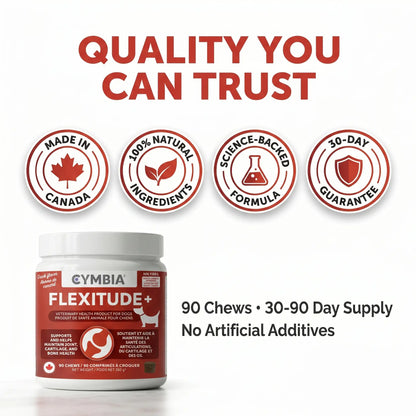 Cymbia Flexitude+ Hip & Joint Support Chews for Dogs - Duck Flavor