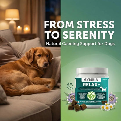 Relax+ Calming Chews for Stressed Dogs by Cymbia Pets